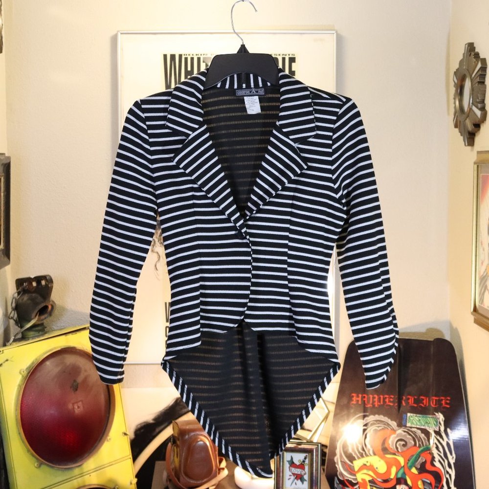 Black and White High-Low Blazer